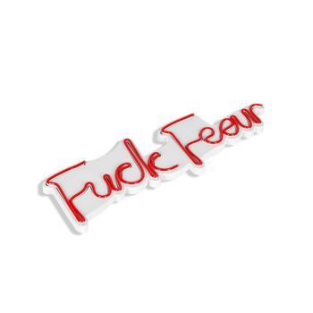 Iluminación Led Decorativa De Plástico Fuck Fear Rojo 49x15.5x2 Cm