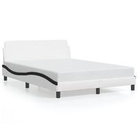 cama matrimonial  cama para adultos  estructura de cama con cabecero cuero sintetico blanco y negro cfw842999