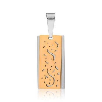 Colgante de acero inoxidable con elemento chapado en oro amarillo