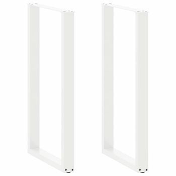 Patas Para Mesa De Bar En Forma De U (2 Unidades), Color Blanco, 60 X 110-111 Cm, Acero Vidaxl