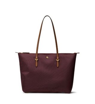 Lauren Ralph Lauren para mujer. 431916737045 Bolso Keaton de nylon granate (OSFA), Casual, Nylon reciclado