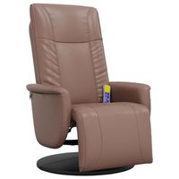 sillon reclinable masaje con reposapies cuero sintetico marron cfw633096
