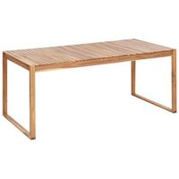 mesa de comedor de jardin de madera de acacia certificada 180 x 90 cm con tablero rectangular diseno clasico sassari ii