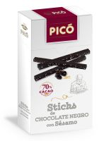 sticks de chocolate negro con galleta y sesamo pico - 100g