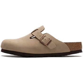 BIRKENSTOCK Zuecos Boston Soft Footbed Suede Leather Narrow Brown para mujer