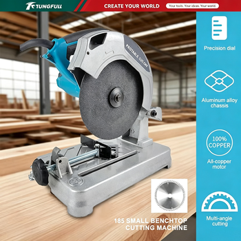 Sierra de corte de banco de 185 mm, máquina de corte portátil de 7 pulgadas, motor de cobre, cortadora multiángulo para metal, madera y aluminio.
