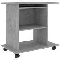 mesa de ordenador madera contrachapada gris hormigon 80x50x75cm vidaxl