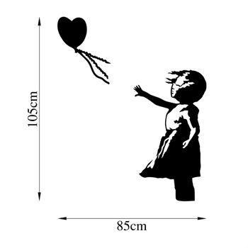 Decoración Pared De Metal Banksy-14 Negro 105x85 Cm
