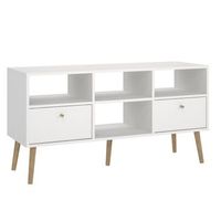 mueble tv 2 cajones coleccion guadiana blanco 118x40x61 cm