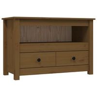 mueble de tv madera maciza de pino marron miel 79x35x52 cm vidaxl
