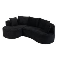 bogesofa de pana negro   aosom espana