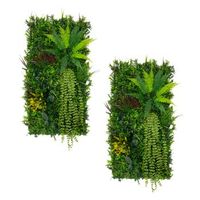 panel de pared de jardin vertical artificial alina - 50cm x 100cm set 2 unidades