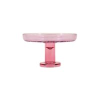 copa de pie bicolor de vidrio tallado 17x10cm