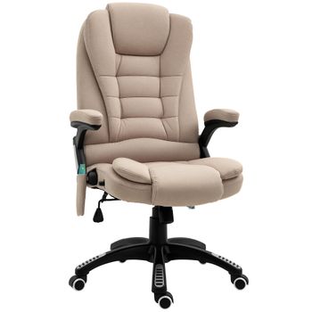 Vinsetto Silla de Oficina con Masaje de 6 Puntos Silla de Escritorio con Función Basculante con Calefacción Altura Ajustable 68x72x110-120 cm Caqui   Aosom España