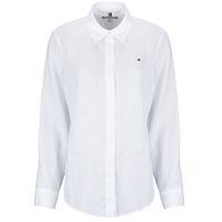 tommy hilfiger camisa ess linen relaxed ls shirt para mujer