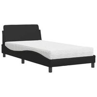 cama individual  cama para adulto  cama con colchon dover cuero sintetico negro 100x200 cm