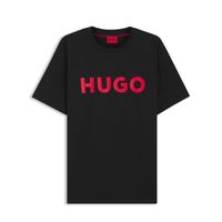 hugo camiseta regular fit en punto de algodon negra 50467556-001