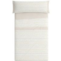 juego de sabanas 50 algodon rayas estrellas cama de 150 cm color beige burrito blanco