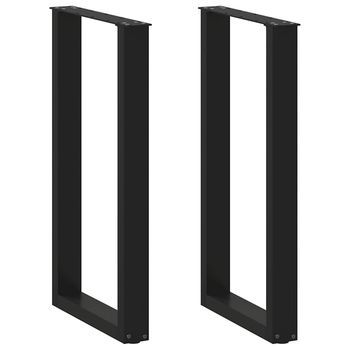 Patas Para Mesa De Bar En Forma De U (2 Unidades), Color Negro, 50 X (90-91) Cm, Acero Vidaxl