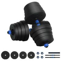 set de mancuernas y barra de 2 en 1 30 kg negro y azul vidaxl