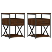 mesitas noche 2 uds madera ingenieria marron roble 40x42x55 cm vidaxl