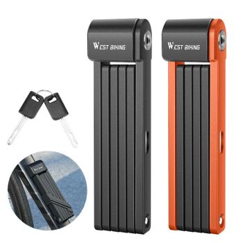 WEST BIKING Candado portátil plegable de nivel C Antirrobo impermeable a prueba de polvo Candado de seguridad universal