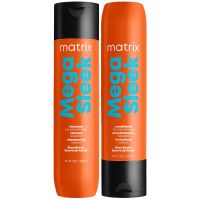 matrix total results mega sleek shea butter smoothing shampoo and conditioner 300ml duo for frizzy hair