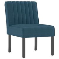 silla tapizada de terciopelo azul