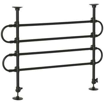 PawHut Separador de Coche para Perros Ajustable en Ancho y Altura 87-135x60-105 cm Reja de Protección para Maletero Automóvil Negro   Aosom España