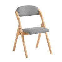 silla plegable con respaldo madera de haya y tela gris