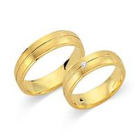 alianzas oro amarillo 18 quilates con diamante