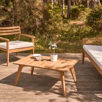 mesa baja de exterior de teca maciza