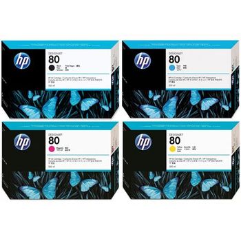 HP 80 Full Set Original Inks (4 Pack)