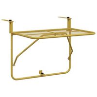 mesa de balconrmesa para exterioresrmesa de patio acero dorado 60x40 cm