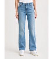 guess para mujer w6ra15d6882 pantalon straight azul 26 casual algodon