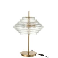 lampara de mesa de vidrio dorado 54x36x36 cm
