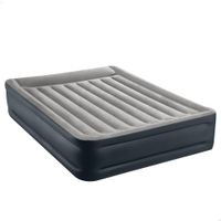 colchon hinchable doble fiber-tech dura-beam plus 152x203x42 cm azul marino y gris