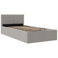 cama canape hidraulica con almacenaje tela gris claro 90x200cm