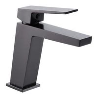 grifo monomando lavabo negro gun metal en laton y zama con cartucho ceramico