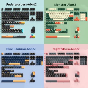Abnt2 teclas Cherry Profile PBT Dye-Sub BR teclas Monster Red Samurai Blue Samurai para teclado mecánico 7U barra espacial