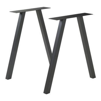 Set De 2 Patas De Mesa Heustreu 72x70 Cm - Negro [en.casa]