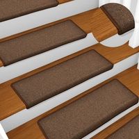 alfombrillas para escaleras 15 piezas 65x25 cm marron dec023814