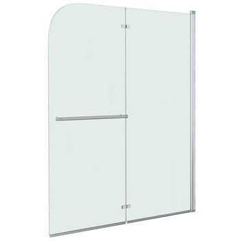 Mampara De Ducha Plegable 2 Paneles Esg 120x140 Cm Vidaxl