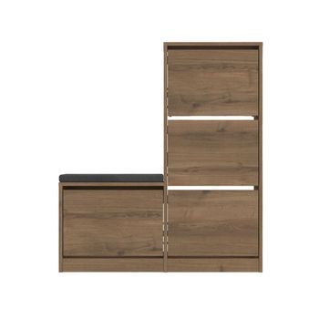 Mueble para zapatos 4 puertas l105 cm - roble