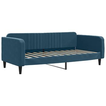 Sofá Cama | Cama Para Adulto | Sofá Convertible Sin Colchón Terciopelo Azul 90x200 Cm
