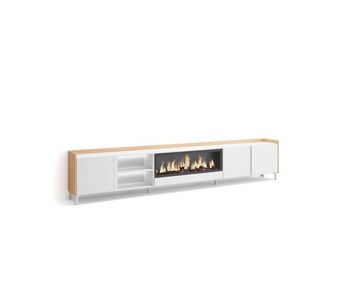 Mueble tv bobadilla-02 con chimenea y luces led integradas