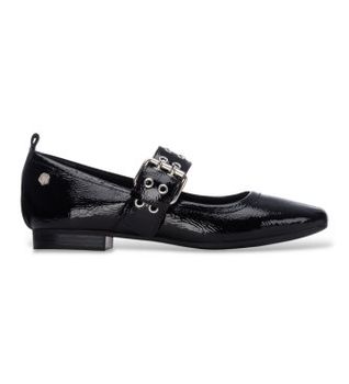 Carmela para mujer. 16414402-NEGRO Bailarinas de Piel 164144 negro (37), Plano, Hebilla, Casual, Clásico, Charol