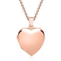 cadena medallon corazon grande chapado en oro rosado