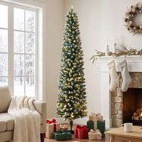arbol de navidad de pvc homcom 180 cm - verde y blanco