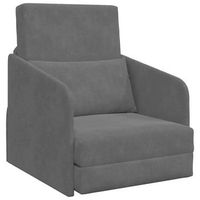 sofa cama gris oscuro 65 x 80 x 83 cm terciopelo vidaxl